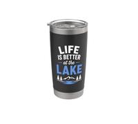 Funny Lake Lover Summer Vacation Life Is Better At The Lake Vaso térmico de acero inoxidable de doble pared