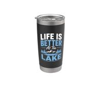 Funny Lake Lover Summer Vacation Life Is Better At The Lake Vaso térmico de acero inoxidable de doble pared