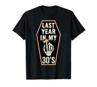 Funny Last Year In My 30s Birthday Halloween Turning Forty Camiseta gráfica económica, Hombre, Negro, L