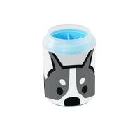 Funny - Lavadora de pies de perro reutilizable en blanco y negro con cepillo de masaje suave para perros y gatos de razas pequeñas, medianas y grandes