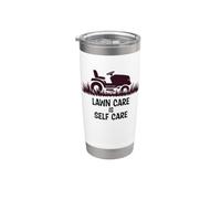 Funny Lawn Care is Self Care Lawnmower Humor Vaso térmico de acero inoxidable de doble pared