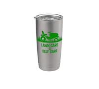 Funny Lawn Care is Self Care Lawnmower Humor Vaso térmico de acero inoxidable de doble pared