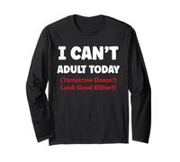 Funny Lazy Humor Quote I Can’t Adult Today Manga Larga