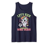 Funny Let's Kick Some Grass Soccer Unicorn Play Club Portero Camiseta sin Mangas