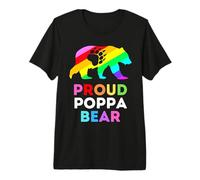 Funny LGBTQI Orgullo Poppa Bear Rainbow Gay Pride Hombres Mujeres Camiseta Premium