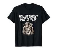 Funny Lion Meme El León No Espera 18 Años Gen z Alpha Camiseta