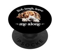 Funny Live Laugh Leave Me Alone Nap Sleep Beagle Dog Lover PopSockets PopGrip Adhesivo