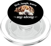 Funny Live Laugh Leave Me Alone Nap Sleep Beagle Dog Lover PopSockets PopGrip para MagSafe