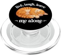 Funny Live Laugh Leave Me Alone Nap Sleep Orange Tabby Lover PopSockets PopGrip para MagSafe