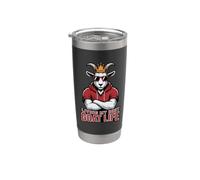 Funny Living Best Goat Life Fantasy Football Commish My King Vaso térmico de acero inoxidable de doble pared