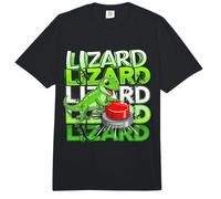 Funny Lizard Button Meme Weirdcore Animal Comfort Colors Adult Heavyweight T-Shirt