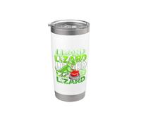 Funny Lizard Button Meme Weirdcore Animal Vaso térmico de acero inoxidable de doble pared
