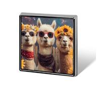 Funny Llama Alpacas Galaxy Sunflower Square Lapel Pin Personalized Badge Brooches Clothing Decor Enamel Pins for Men Women