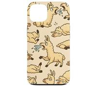 Funny Llama Expressions Cartoon Drama Animal Mood Art Carcasa para iPhone 13