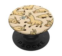 Funny Llama Expressions Cartoon Drama Animal Mood Art PopSockets PopGrip Adhesivo