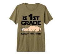 Funny Llama Lazy 1er Grado Listo para Esto? De Vuelta a la Escuela Camiseta Premium