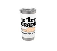 Funny Llama Lazy 1er grado listo para esto? De vuelta a la escuela Vaso térmico de acero inoxidable de doble pared