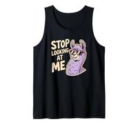 Funny Llama Stop Looking at Me for Animal Broma Camiseta sin Mangas