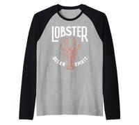 Funny Lobster Crawfish Vintage Lobster Camiseta Manga Raglan