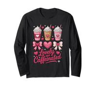 Funny Lovely and Caffeinated Cute Valentine Coffee Lovers Manga Larga