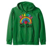 Funny Maestra Seis Siete Maestra Bilingüe Humor Español Sudadera con Capucha