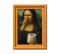 Funny Magnets - Cheeky Refrigerator Accent for Laughter | Wooden Prank Photo Frame Featuring Vintage Female Artwork Plus Playful Humor Built Toward Home Styling, Kitchen Display and Locker