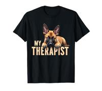Funny Malinois Puppy My Therapist Pastor Belga Dog Camiseta