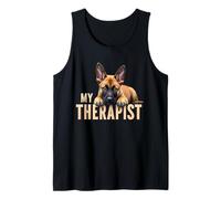 Funny Malinois Puppy My Therapist Pastor Belga Dog Camiseta sin Mangas