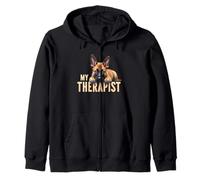 Funny Malinois Puppy My Therapist Pastor Belga Dog Sudadera con Capucha