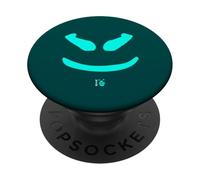 Funny Mallow SmilingFace - Linda Acuarela Turquesa PopSockets PopGrip Adhesivo