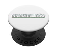 Funny Mamma MIA - Bandera de Italia con Rayas Italianas PopSockets PopGrip Adhesivo