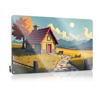Funny Man Cave Signs Cozy Cottage In Autumn Fields With Full Moon - Letrero de estaño para puerta de habitación (30 x 40 cm)
