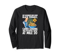 Funny Marathon Runner Carbo Loading Mile 20 Joke Manga Larga