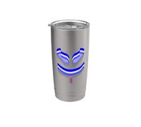 Funny Marshmallow 4D SmilingFace Cute Space azul Vaso térmico de acero inoxidable de doble pared