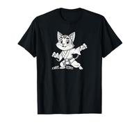 Funny Martial Arts lindo gato en pose de lucha - RESPECT 1 Camiseta