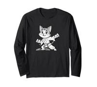 Funny Martial Arts lindo gato en pose de lucha - RESPECT 1 Manga Larga