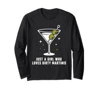 Funny Martini Cocktail Just A Girl Who Loves Dirty Martinis Manga Larga