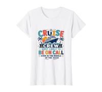 Funny Matching Family Cruise Crew Most Likely to Be On Call Camiseta gráfica económica, Mujer, Blanco, XL