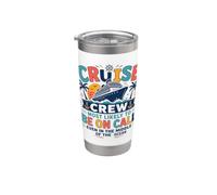 Funny Matching Family Cruise Crew Most Likely to Be On Call Vaso térmico de acero inoxidable de doble pared