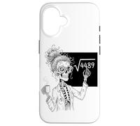 Funny Math Skeleton Teacher Coffee Algebra Science Lover Carcasa para iPhone 16