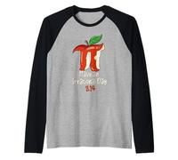 Funny Math Teacher Apple Decor For Happy 3.14 Pi Day Camiseta Manga Raglan
