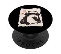 Funny Matsumoto Hoji Grumpy Frog Rock-and Roll Arte Musical PopSockets PopGrip Adhesivo