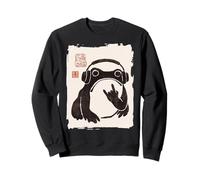 Funny Matsumoto Hoji Grumpy Frog Rock-and Roll Arte Musical Sudadera