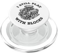 Funny Mechanic I Still Play With Blocks Engine Repair Shop PopSockets PopGrip para MagSafe