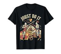 Funny Medieval Times Jousting Knight History Juego de Palabras Joust Do It Camiseta gráfica económica, Hombre, Negro, L