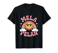 Funny Mela Pelan Retro Groovy Rainbow Sunshine Camiseta