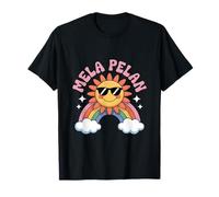 Funny Mela Pelan Retro Groovy Rainbow Sunshine Camiseta