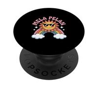 Funny Mela Pelan Retro Groovy Rainbow Sunshine PopSockets PopGrip Adhesivo