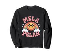 Funny Mela Pelan Retro Groovy Rainbow Sunshine Sudadera