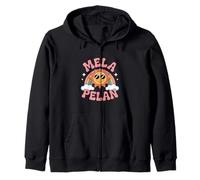 Funny Mela Pelan Retro Groovy Rainbow Sunshine Sudadera con Capucha